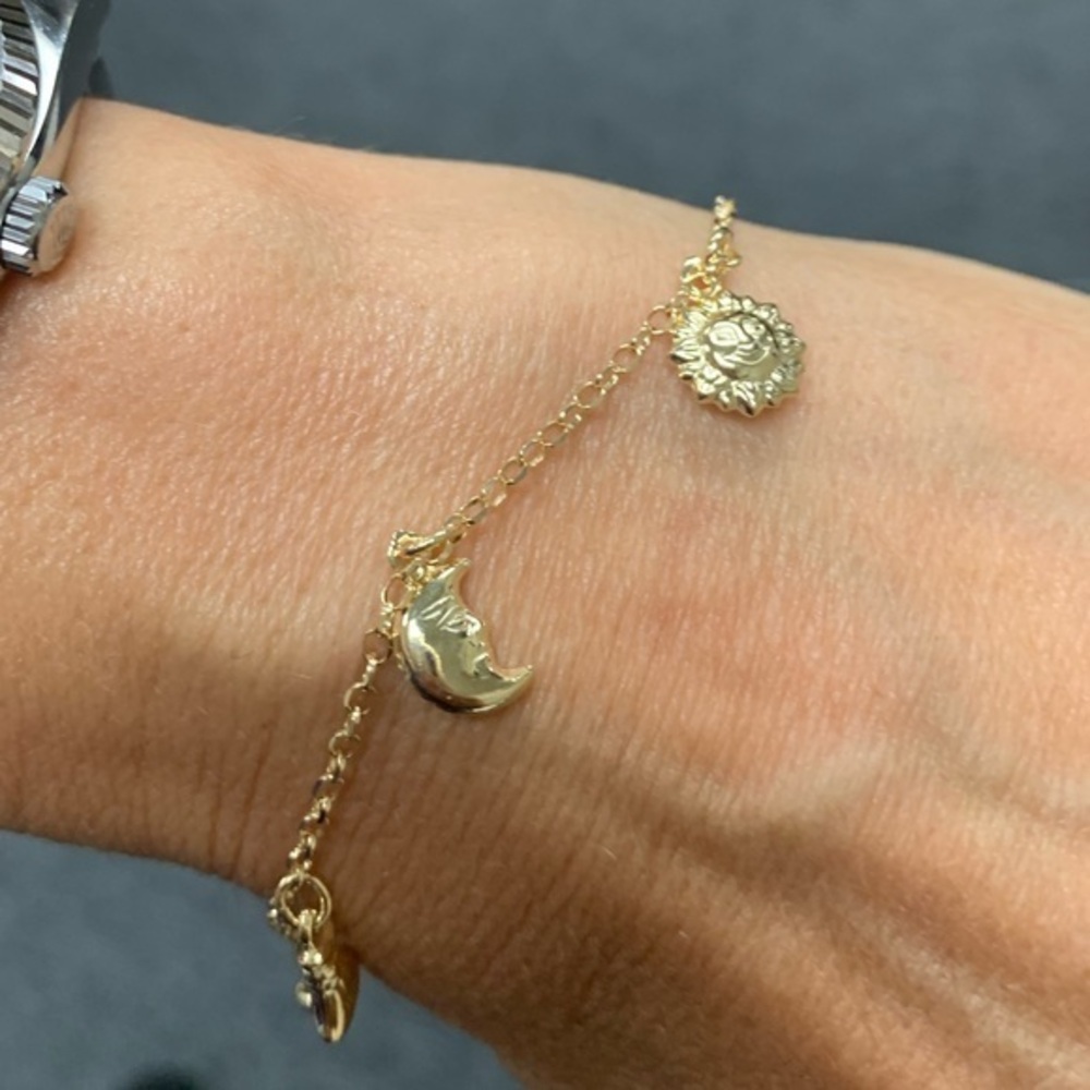 7” inches Lucky Bracelet 14k Solid Gold